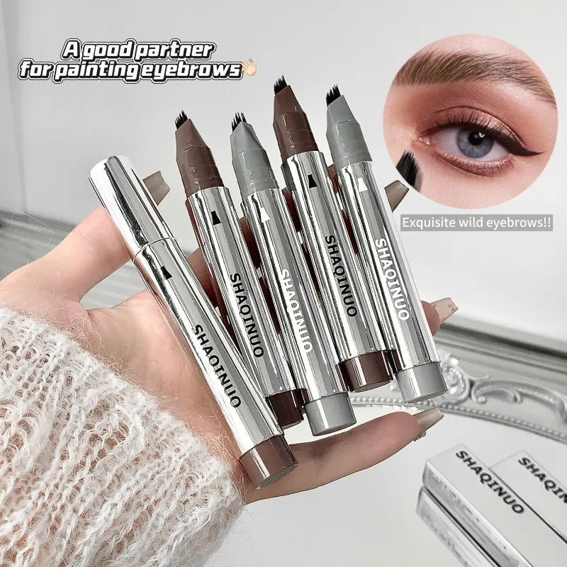 Waterproof Eyebrow Pen | Multi-Tip Hair-Like Strokes | 2 Colors