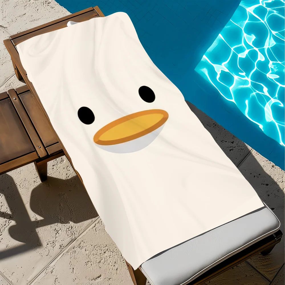 Duck Cartoon Quick-Dry Beach Towel | Soft Pool & Sport Towel Quick-Dry Beach Towel Peaceful Pleasures Health and Wellness z1 STJ80x130CM