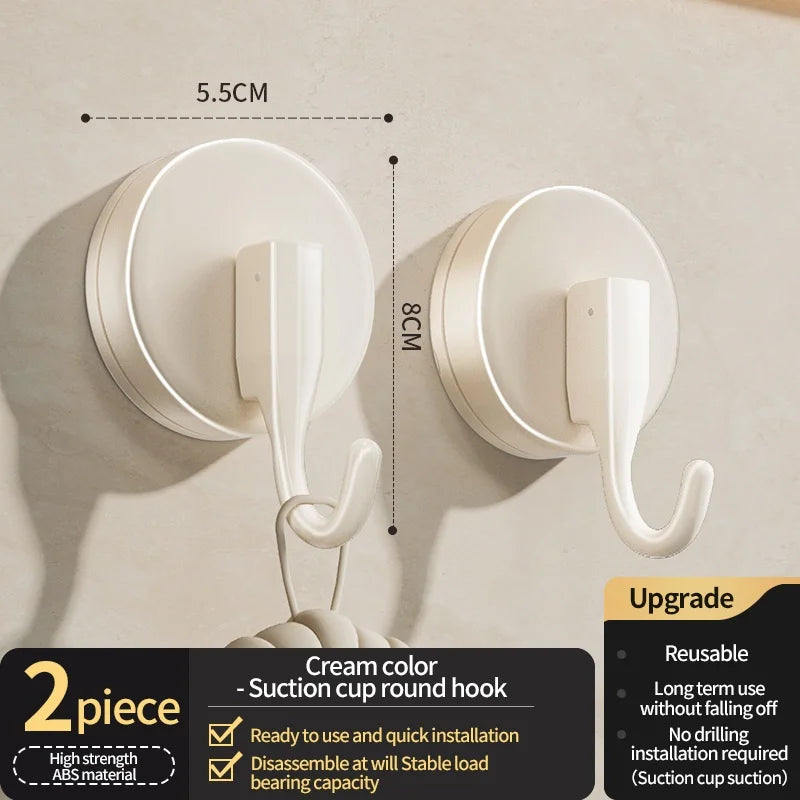 No-Drill Suction Cup Wall Hooks | Bathroom & Kitchen (1–3 Hooks)