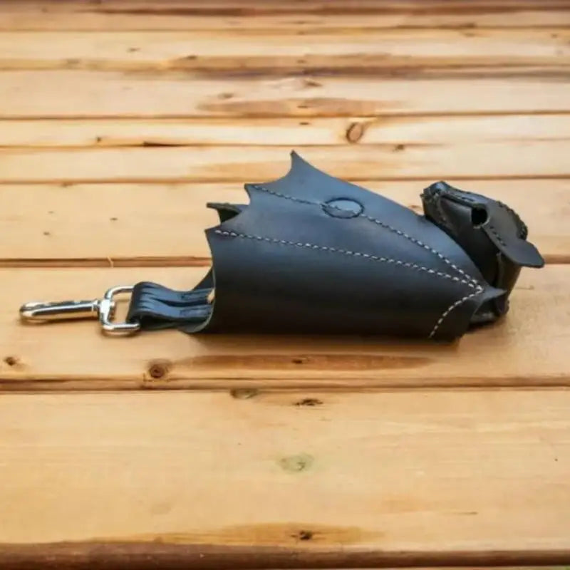 PU Leather Bat Coin Purse & Bat Keychain | Zippered Wallet