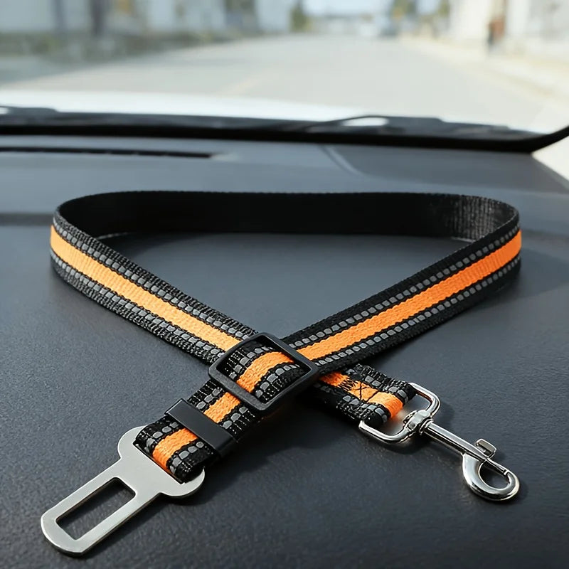 Pets Car Seat Belt Attaches Harness Collar Adjustable Travel