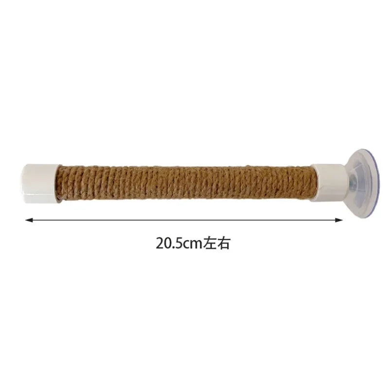 Hemp Rope Bird Perch with Suction Cup | Parrot & Small Pet Toy