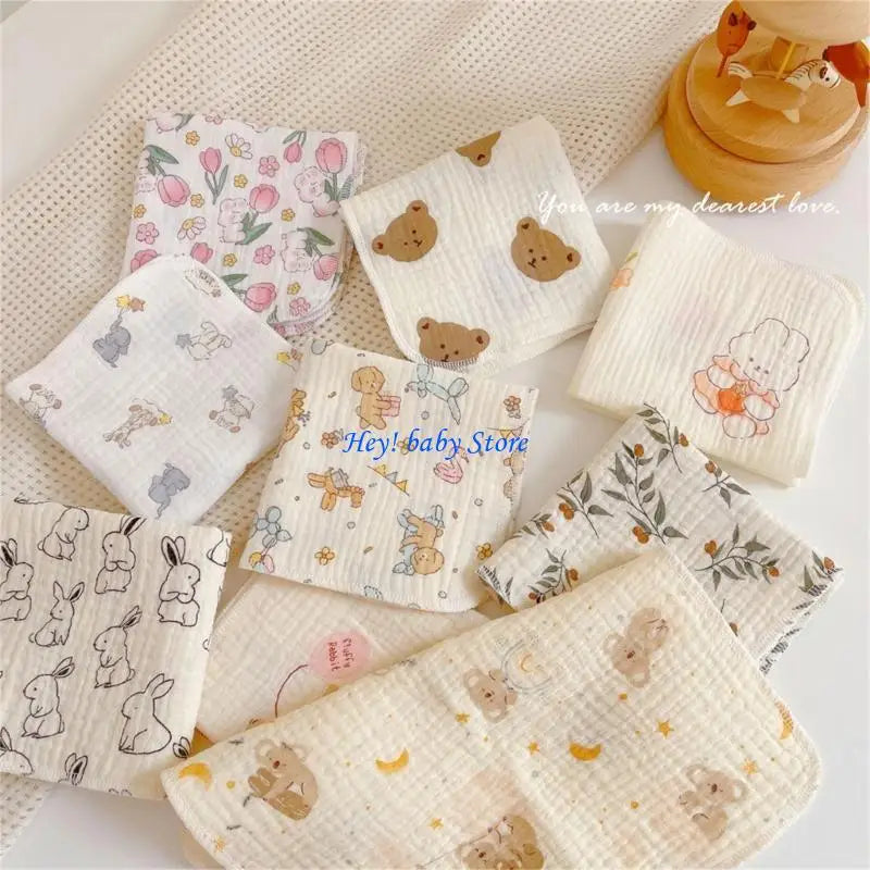 4-Layer Muslin Baby Burp Cloths | Soft Newborn Washcloths