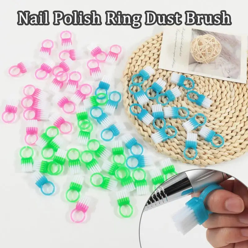 10Pcs Mini Ring Nail Dust Cleaning Brush Soft Hair DIY Nails Brushes Professional Dust Cleaning Make Up Brush Manicure Care Tool Peaceful Pleasures Health and Wellness