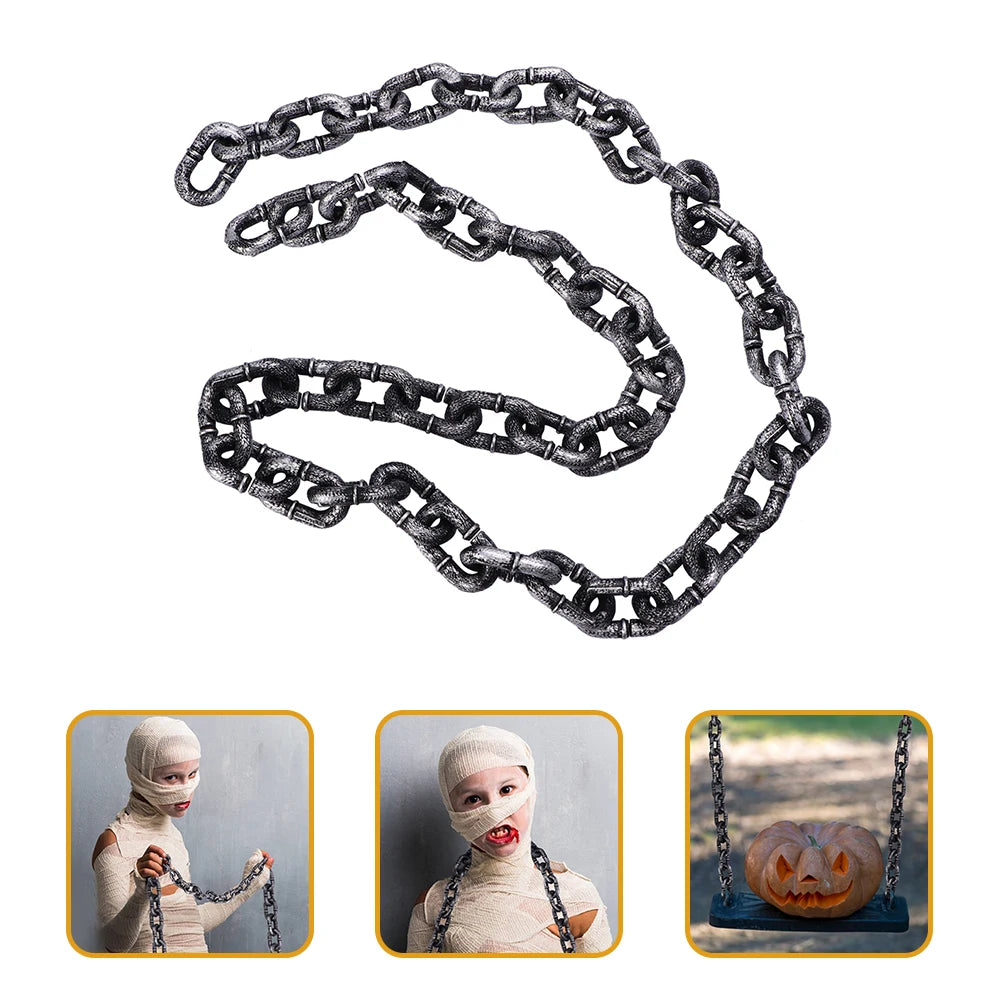 Halloween Chain Simulate Plastic Fake Chain Halloween Party Cosplay Costume Prop Haunted House Prisoner Horror Party Decor Prop Peaceful Pleasures Health and Wellness