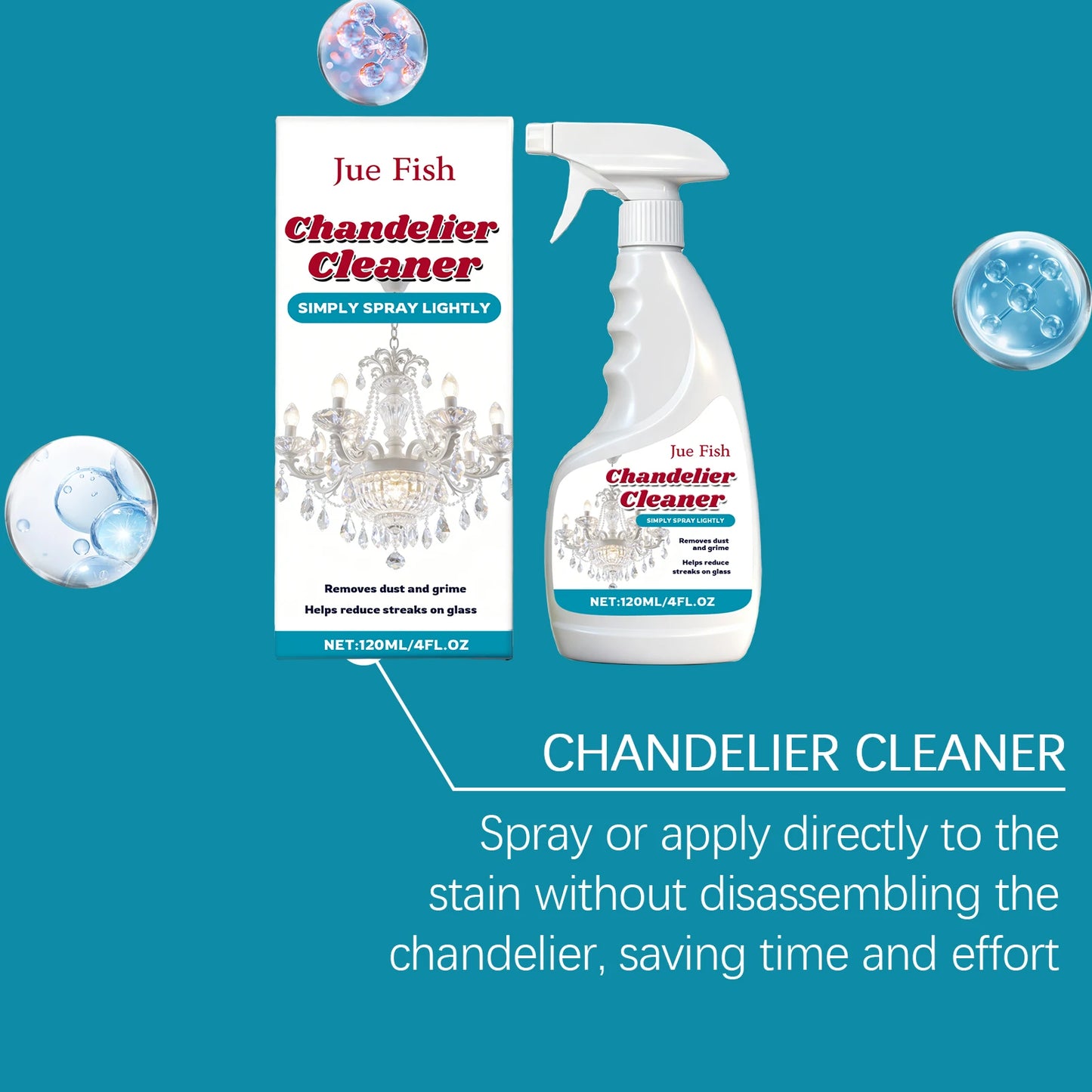 Chandelier Cleaner Spray 120ml – Degrease & Restore Glass Lamps