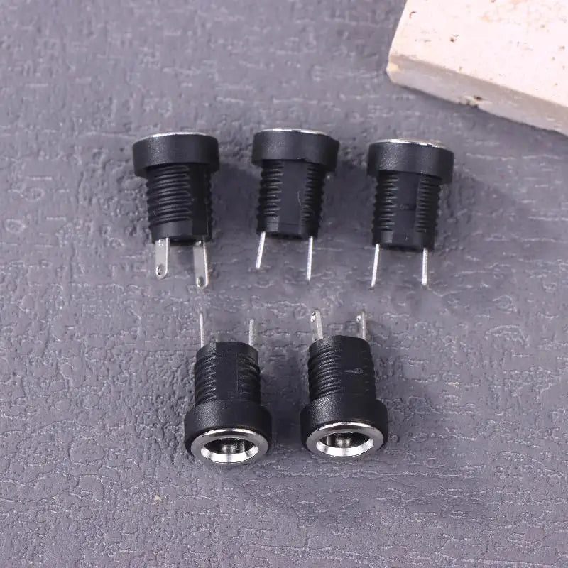 5Pairs DC12V 5.5 X 2.1mm Plastic Male Plugs DC Power Socket Female Jack Screw Nut Panel Mount Connector Peaceful Pleasures Health and Wellness