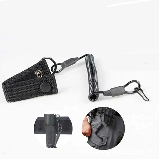 Tactical Spring Lanyard with Steel Wire Core Anti Lost Keychain for Outdoor Tools Flashlight and Gear Attachment Peaceful Pleasures Health and Wellness