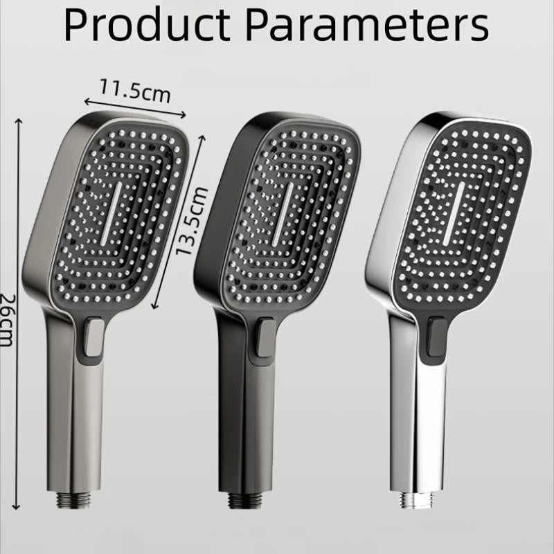 3 Mode Adjustable Shower Head Rainfall Shower Large Flow Showerhead High Pressure Water Saving Shower Mixer Bathroom Accessories Peaceful Pleasures Health and Wellness