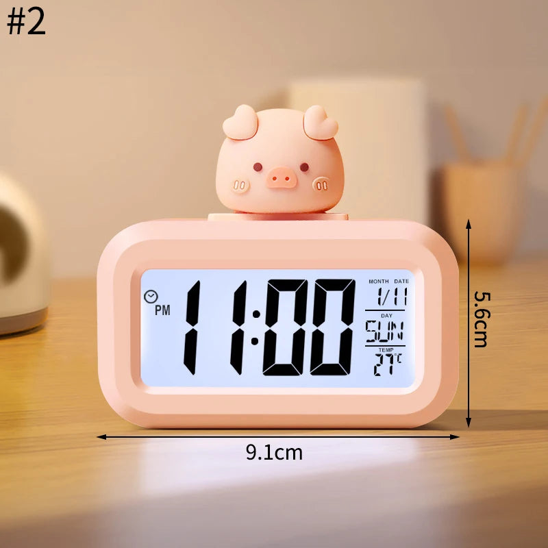 Nordic Style Alarm Clock Digital Quartz Clock Home Ornament Portable Mute Clocks with Metal Stand for Bedroom Decor Peaceful Pleasures Health and Wellness S4-2