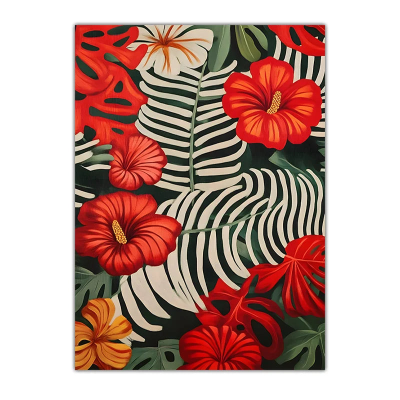 Boho Tropical Botanical Canvas Wall Art | Jungle Leaf Print Botanical Canvas Print Peaceful Pleasures Health and Wellness 10 50x70cm NoFrame China Mainland