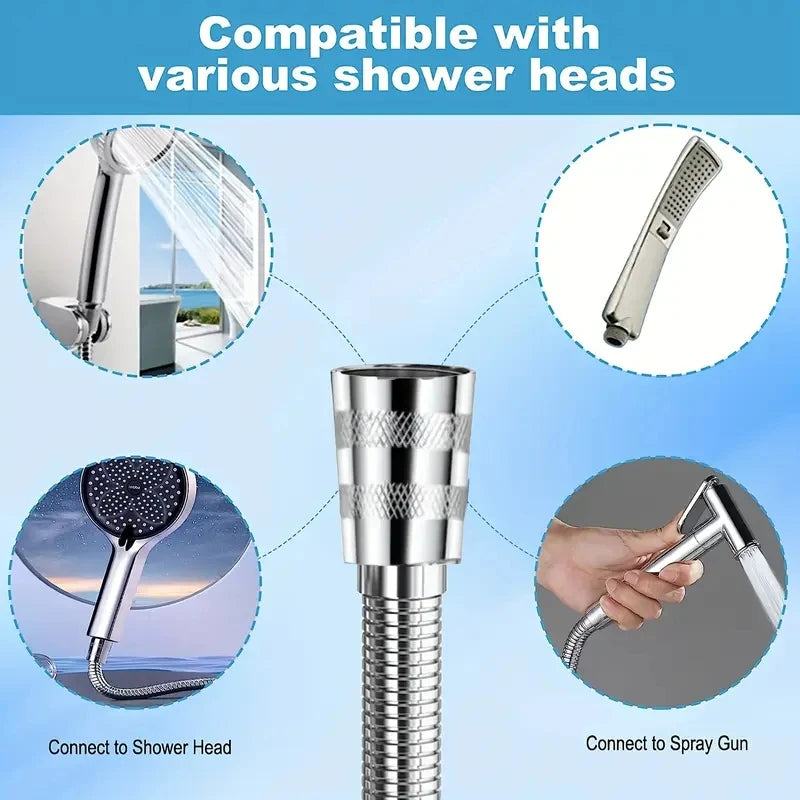 Stainless Steel Shower Hose Anti-Kink Leak-Proof G1/2 1.5m Shower Hose Peaceful Pleasures Health and Wellness