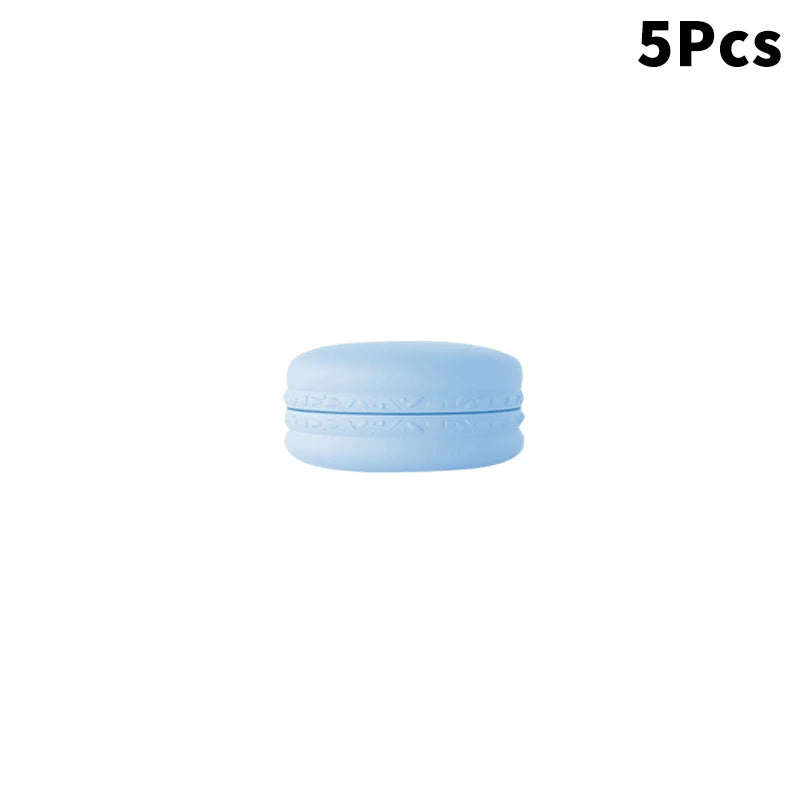 5Pcs 10g Macaron Cream Jar,PP Plastic Lotion Cream Box Bottle,Cosmetic Foundation Cream Pill Storage Box,Travel Portable Makeup Peaceful Pleasures Health and Wellness Blue