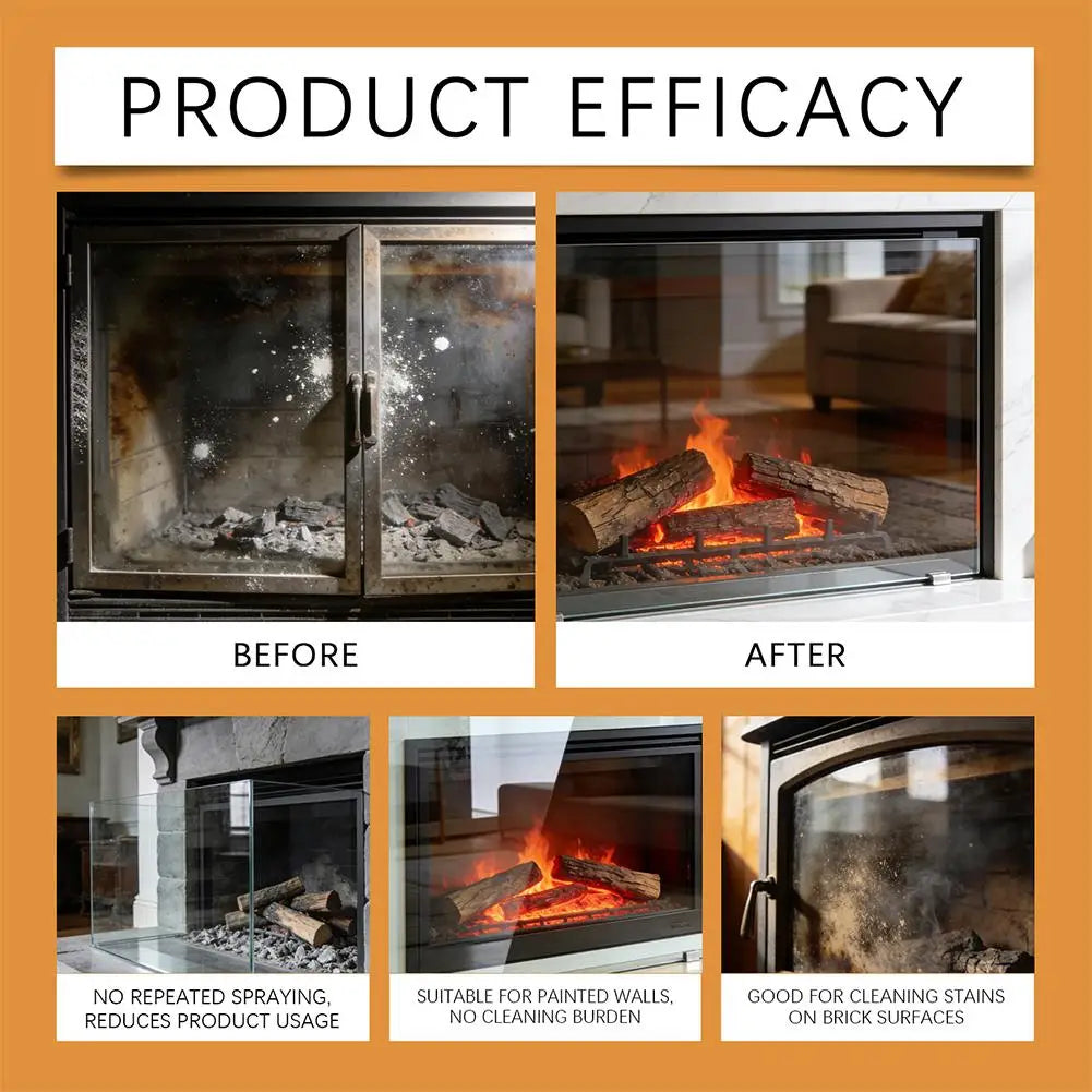 150ml Fireplace Glass Cleaning Kit Deep Clean Various Glass Surfaces Dust Gentle Formula Multi-Surface Glass Cleaner Spray Set Peaceful Pleasures Health and Wellness