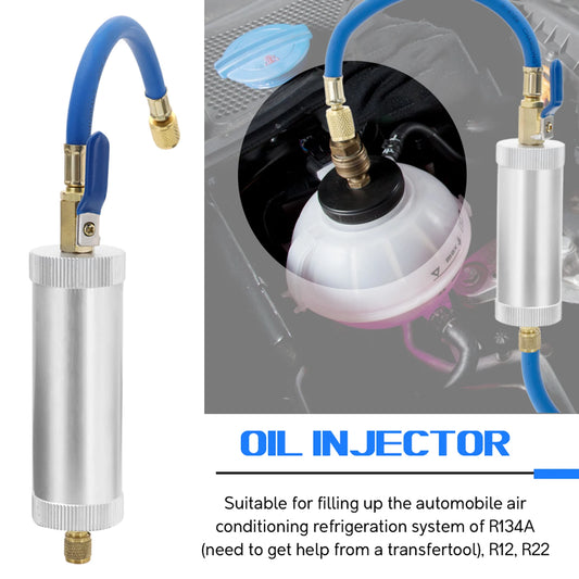 R134A R12 R22 Air Conditioning Car Oil Injection Tool 2 Ounce 1/4" Pure Liquid Oil Coolant Filler Tube Car Accessories Peaceful Pleasures Health and Wellness Default Title