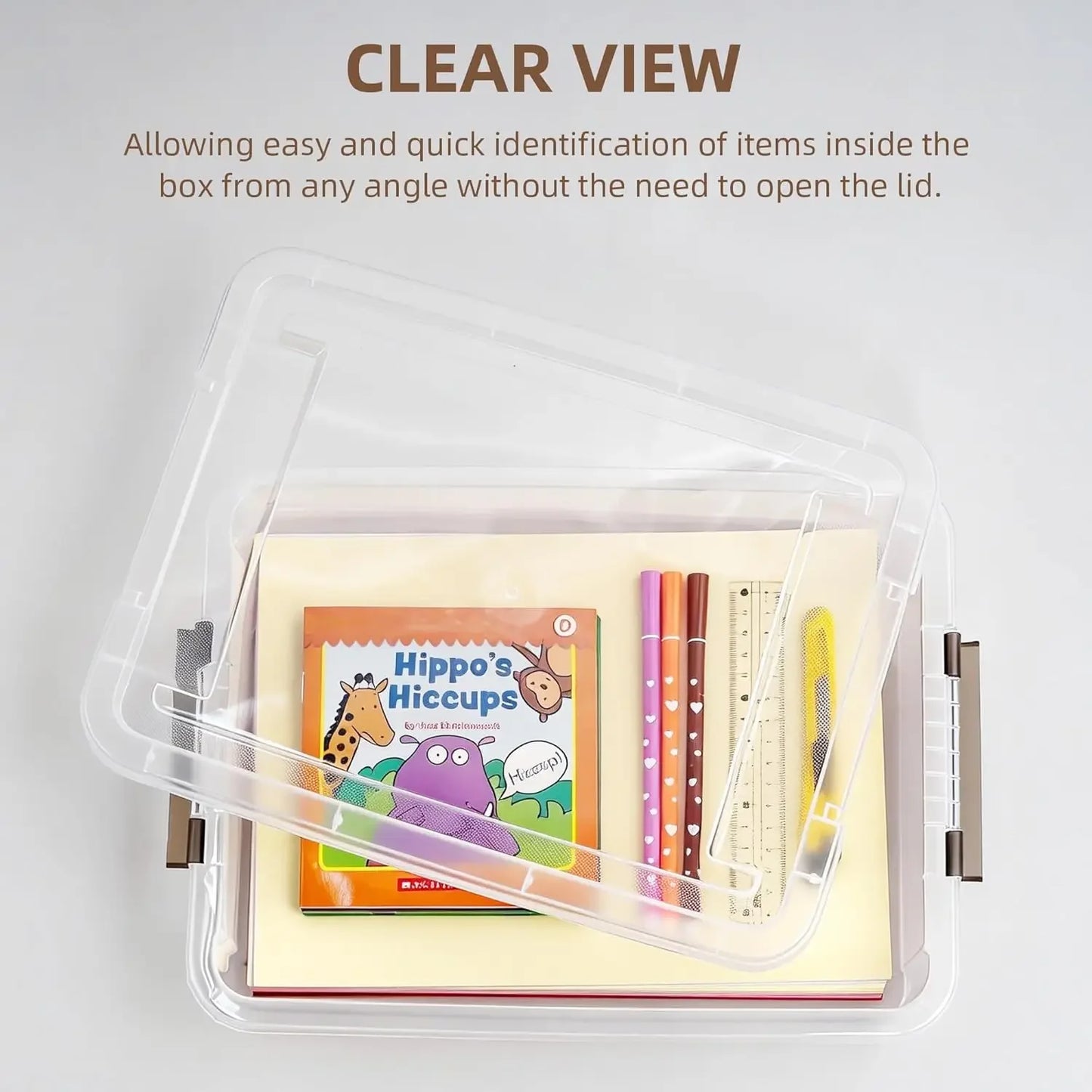 3-Pack Clear Plastic Storage Bins with Latching Lids, Stackable for A4 Paper, Photos, Documents - Portable Organizer Peaceful Pleasures Health and Wellness