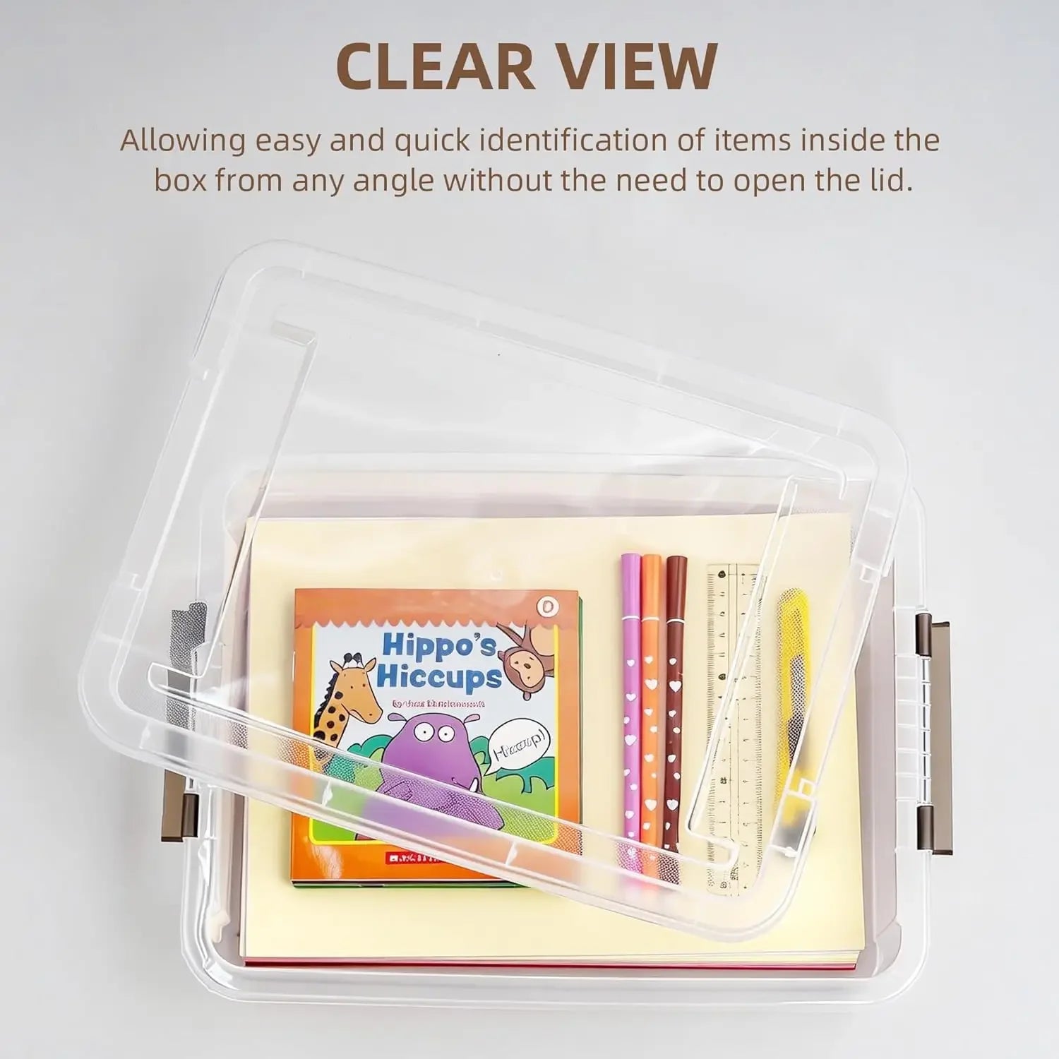 3-Pack Clear Plastic Storage Bins with Latching Lids, Stackable for A4 Paper, Photos, Documents - Portable Organizer Peaceful Pleasures Health and Wellness