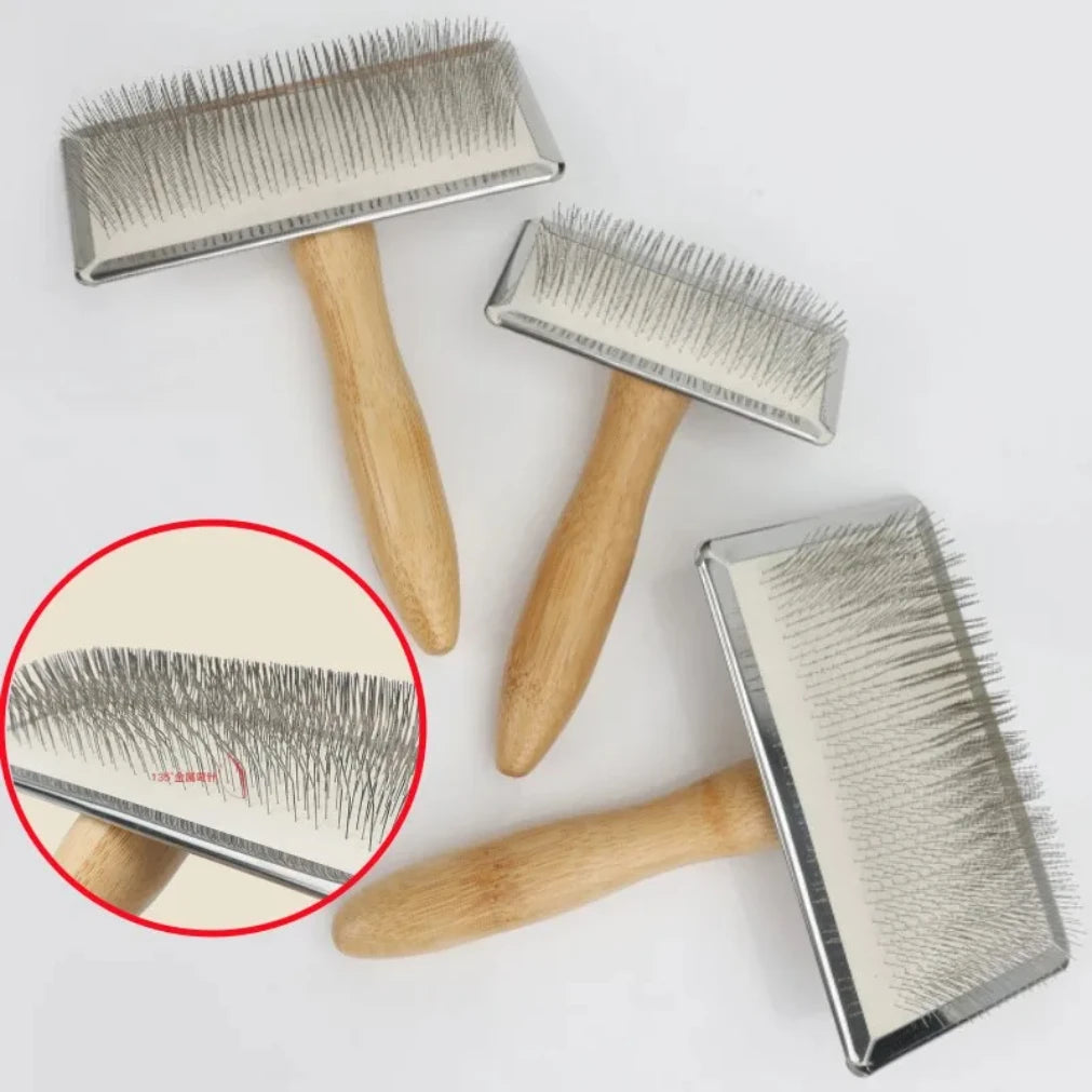 Bamboo & Steel Pet Grooming Comb for Dogs & Cats | Detangler