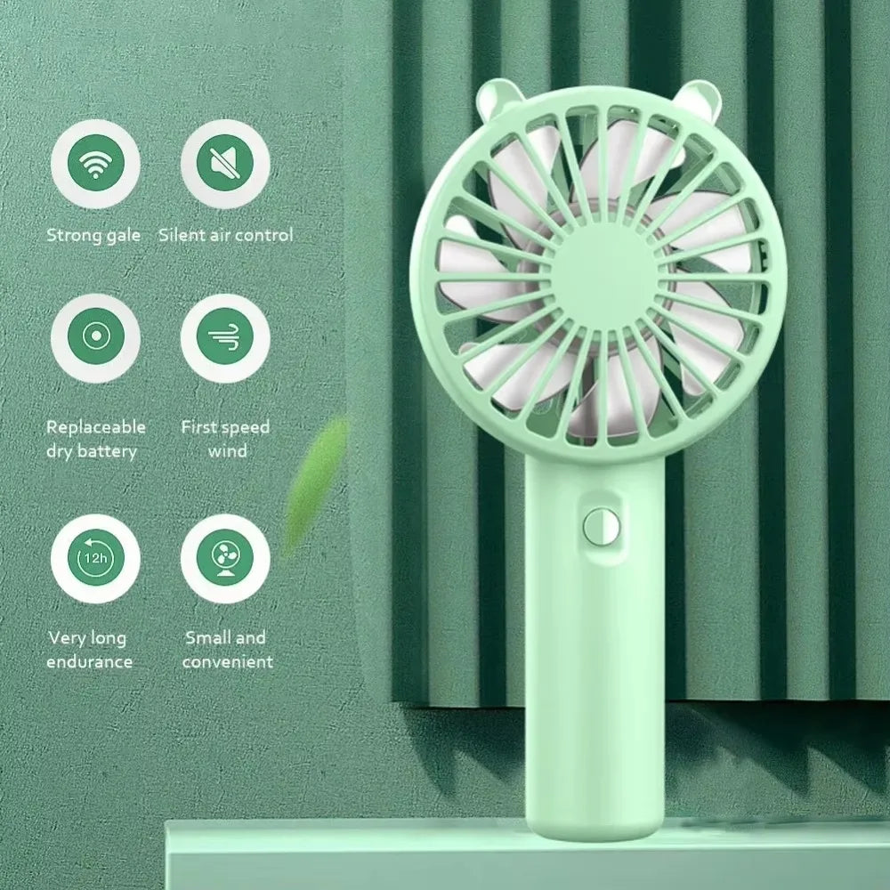 Portable Handheld Fan Small Cooling Fan USB Rechargeable Eyelash Eyelash Mute Cooler Handheld Fan Mini USB Rechargeable Desk Peaceful Pleasures Health and Wellness