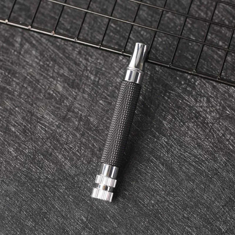 2026 Flash Sale！Yaqi Black and Chrome Color Brass Safety Razor Handle for Mens with A Length of 91mm Handle Peaceful Pleasures Health and Wellness