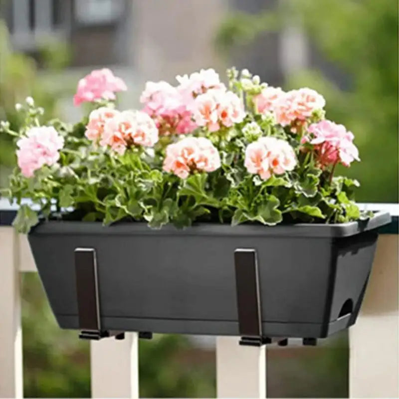 Flower Box Brackets Adjustable flower pot bracket Metal Railing Planter Bracket Outdoor Garden Bed Fence Bracket for garden Peaceful Pleasures Health and Wellness