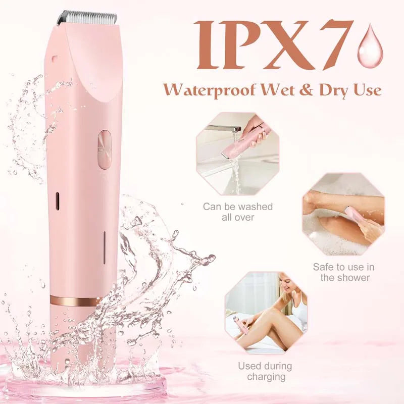 Electric Shaver for Women 2 in 1 Bikini Trimmer Double Head Portable Hair Electric Epilator IPX7 Waterproof Electric Razor Peaceful Pleasures Health and Wellness