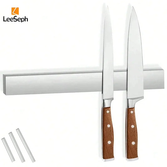 Leeseph Magnetic Knife Holder, Modern Stainless Steel Wall-Mounted Knife Rack, Space-Saving, Perfect for Kitchen Organization Peaceful Pleasures Health and Wellness