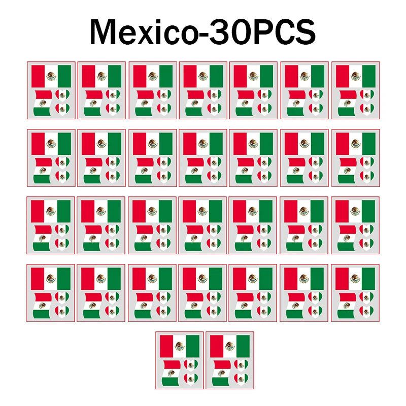 Waterproof Flag Tattoo Stickers – Brazil, USA & Germany Fans