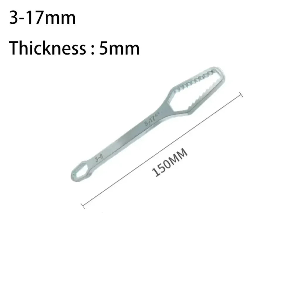 8-22mm 3-17mm Double End Universal Wrench Multifunctional , Self-Tightening Wrench Repair Tools Double Ended Wrench wrench set Peaceful Pleasures Health and Wellness 1PC 3-17mm