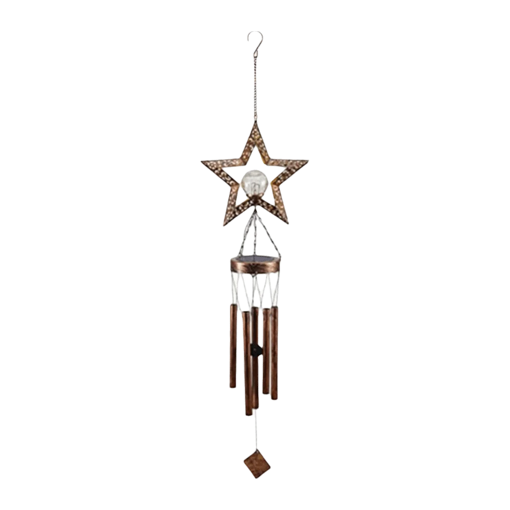 Solar Wind Chime Light | Copper Tubes Outdoor Moon LED Lamp