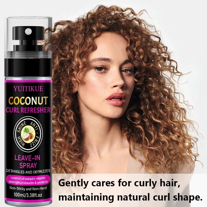 YUITIKUE Coconut Curl Refresher Spray | Leave-In Detangler