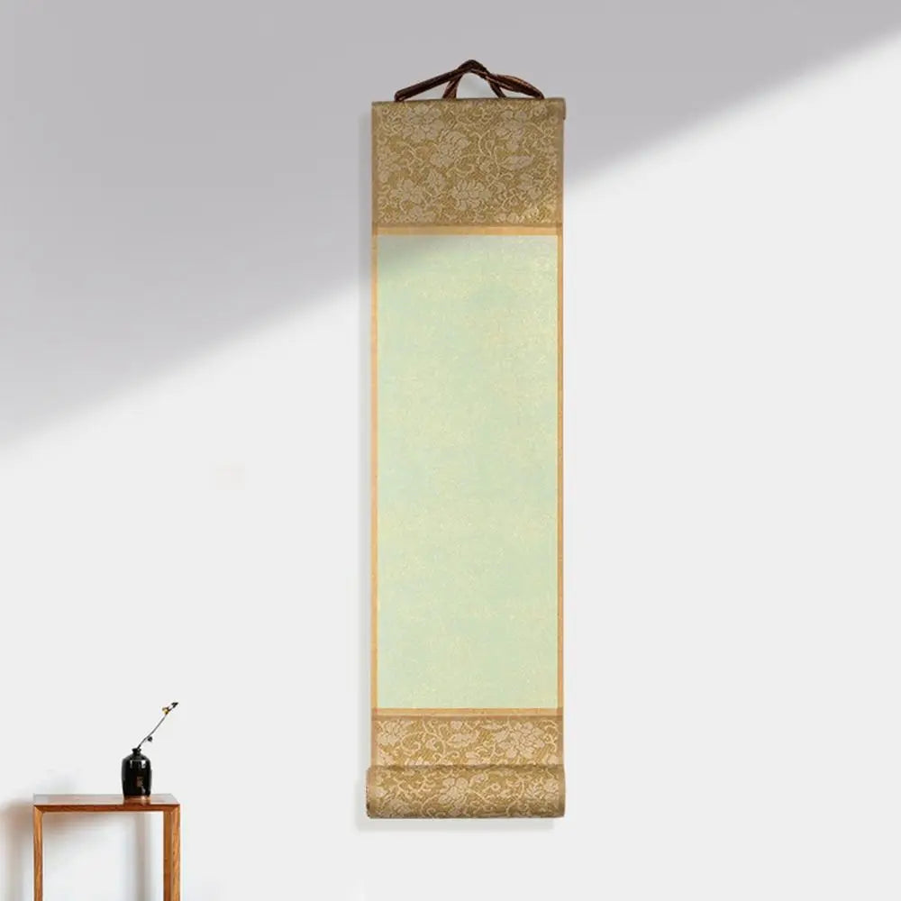 Gilded Rice Paper Hanging Scroll | Blank Mini Batik Art Scroll