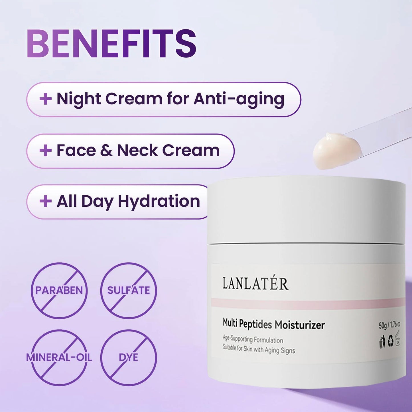 Polypeptide Anti-Wrinkle Firming Face Cream Deep Hydration Brighten Dull Skin Minimize Fine Lines Moisturizing Day Night Cream Peaceful Pleasures Health and Wellness