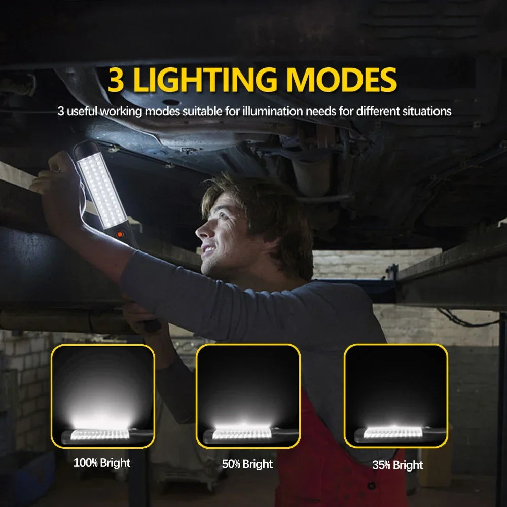 Magnetic USB Rechargeable LED Work Light | 1200 Lm, 3 Modes