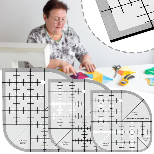 Acrylic Non-Slip Curved Corner Cutter Ruler | Quilting Template Quilting Ruler Template Oasis Select