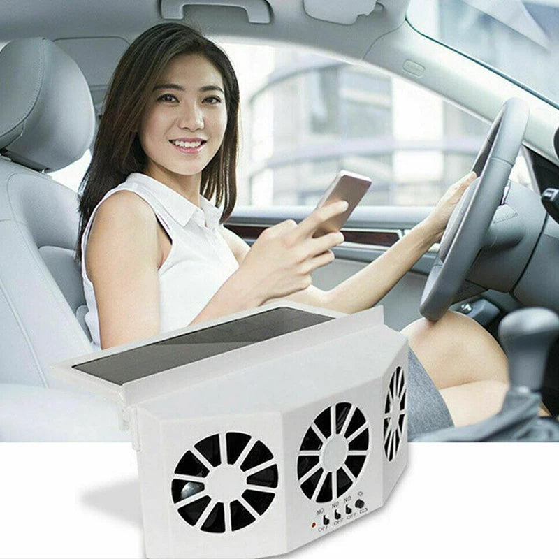 Car Cooling System Solar Panel Car Window Exhaust Fan Auto Air Vent Ventilation Fan Solar Radiator 3 Fans for Camper Peaceful Pleasures Health and Wellness