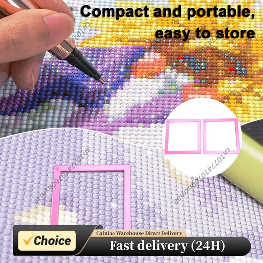 2Pcs Diamond Painting Positioning Frame Lightweight Diamond Painting Frame for Boys Girls Adults Students Home Office Leisure Peaceful Pleasures Health and Wellness