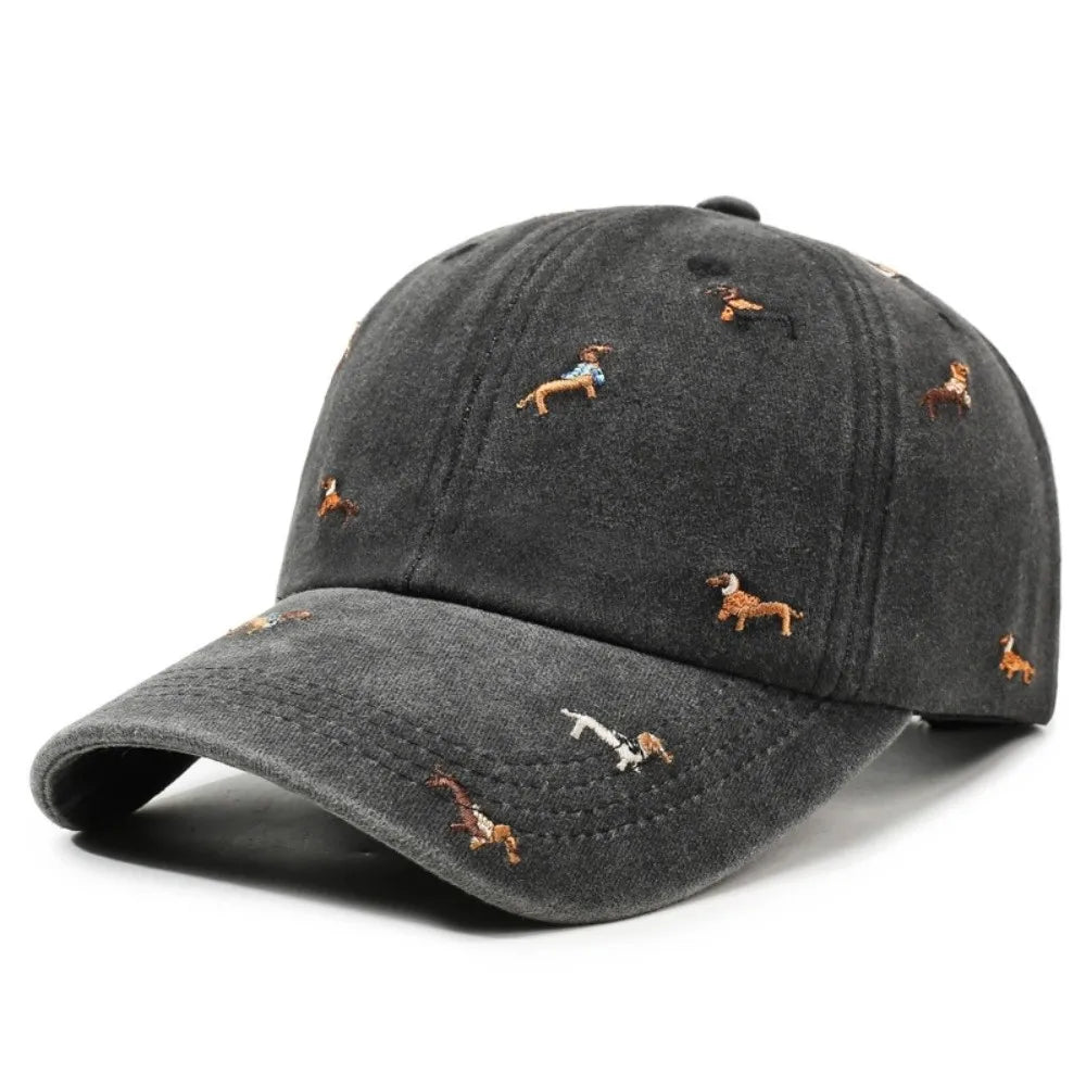 Embroidered Puppy Baseball Cap – UV Sun Hat | One Size