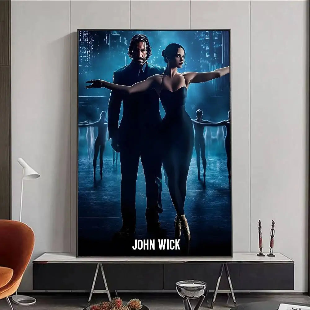 Movie J-John W-Wick B-Ballerina Poster HD art poster for home living room bar office decoration sticky waterproof Peaceful Pleasures Health and Wellness