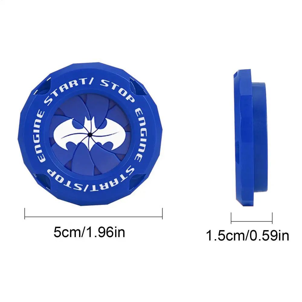 Push Start Button Cover Bat Design Start Stop Button Cover engine start button cover Protective Push Button Cover car accessory Peaceful Pleasures Health and Wellness Blue