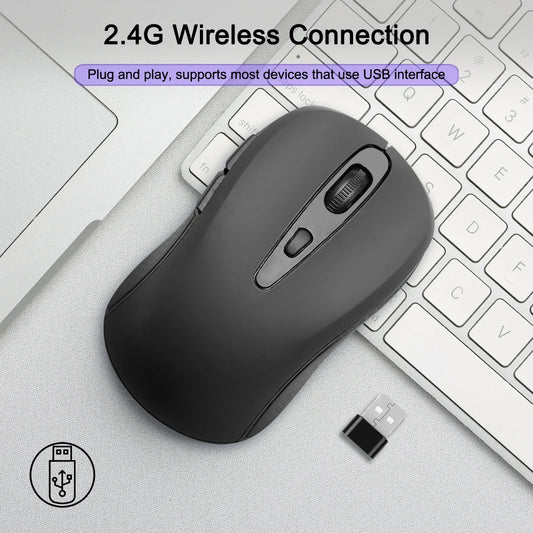 2.4G Wireless Mouse Portable Optical Office Mouse Silent Mouse Adjustable DPI Levels for Laptop Notebook PC MacBook Battery Mice Peaceful Pleasures Health and Wellness