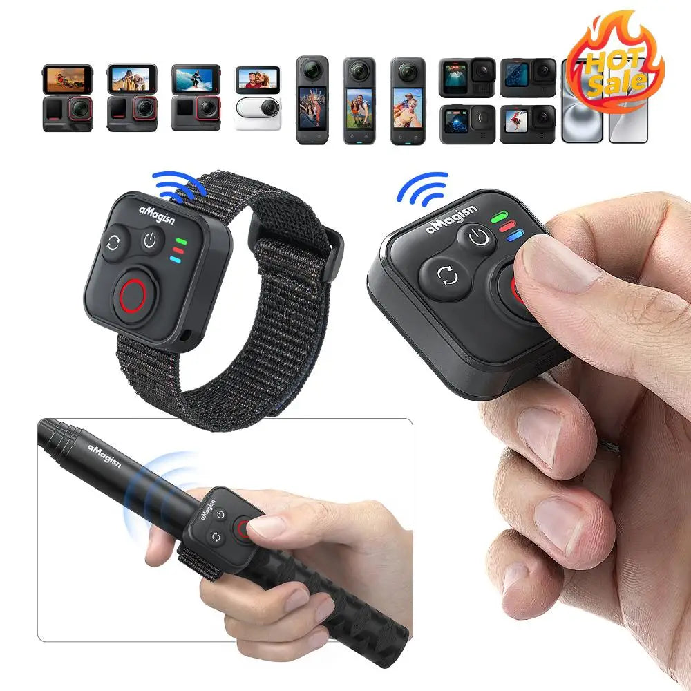Bluetooth Remote Control + Wrist Strap for Insta360 & GoPro