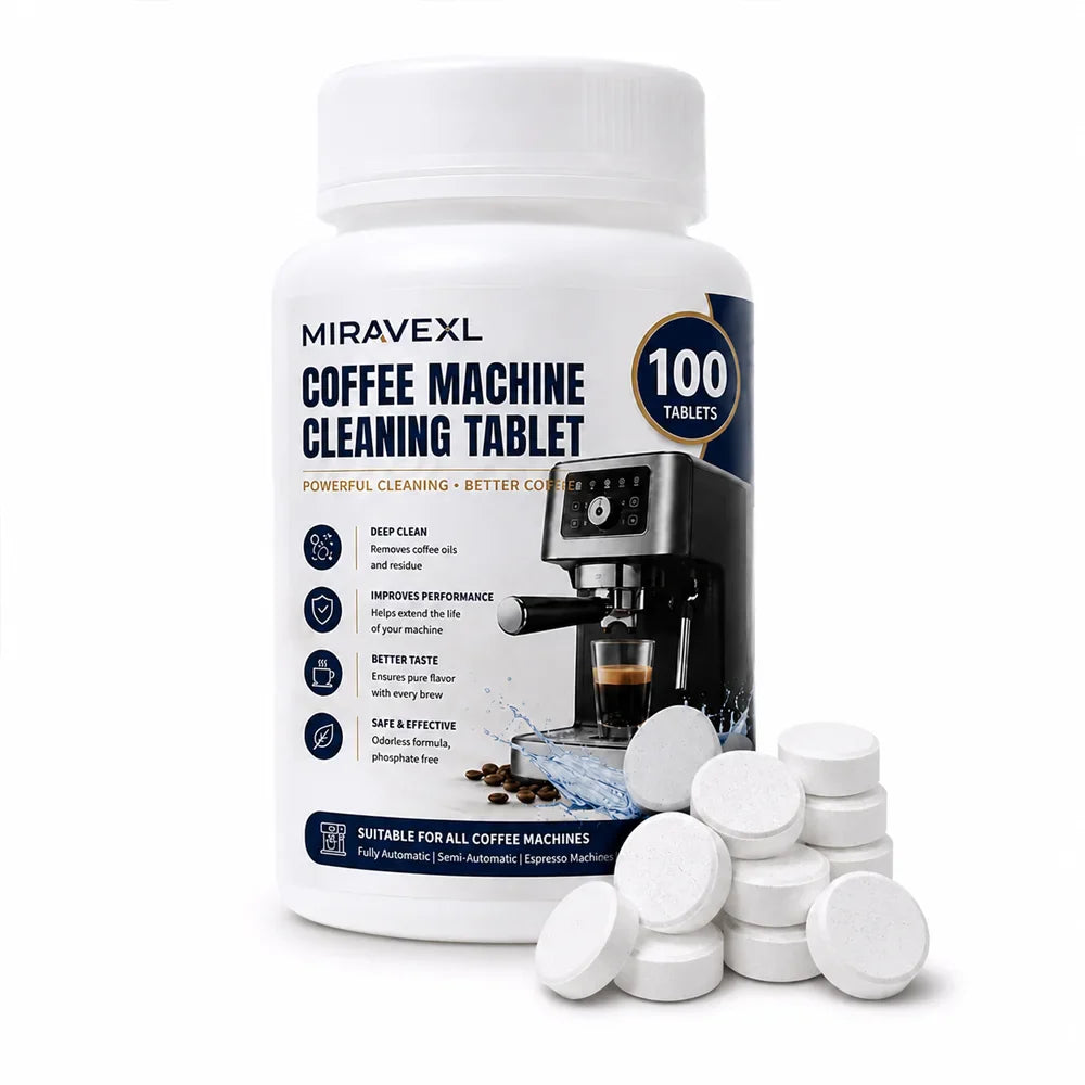 MIRAVEXL 100-Pack Coffee Machine Cleaning Tablets | Espresso & Drip