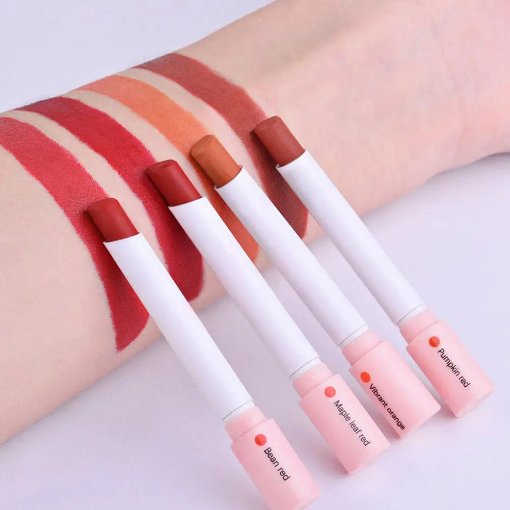 4 Colors Cigarette Lipstick Set Matte Lip Gloss Long Lasting Lip Glaze Waterproof Lip Stick Tube Nude Lip Tint Makeup Cosmetics Peaceful Pleasures Health and Wellness