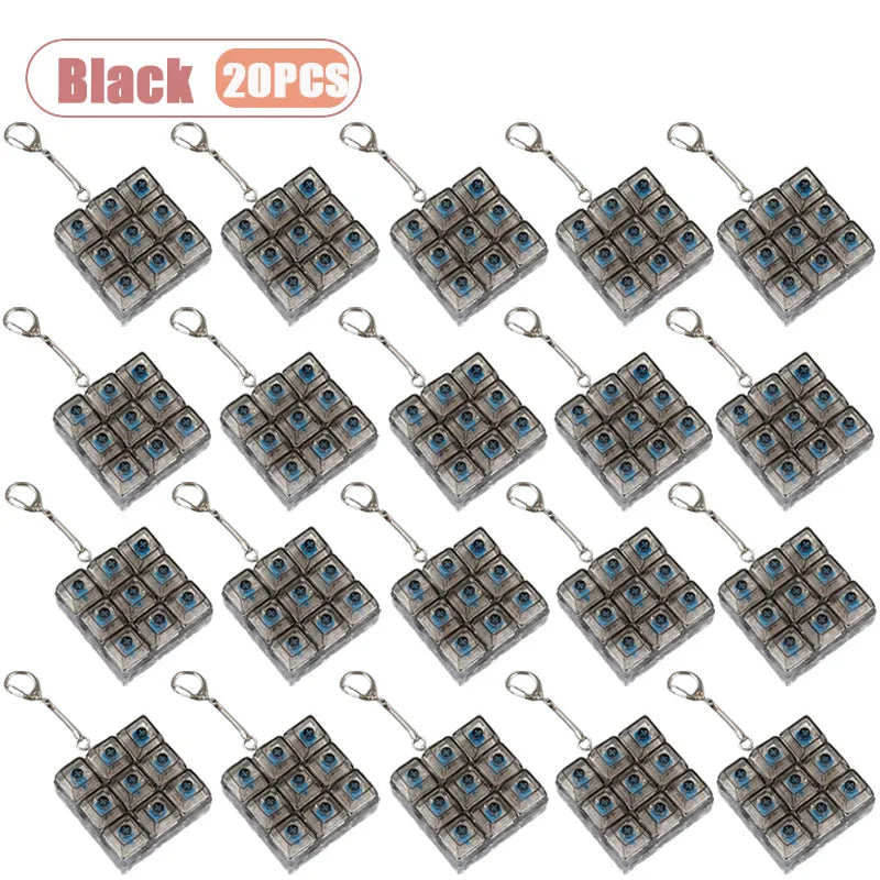 9-Key Mechanical Switch Tester Keychain Fidget Toy | 1–20 Pack