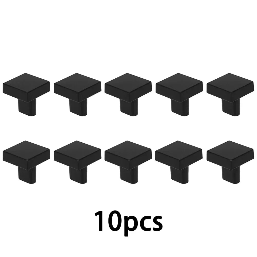 10-Pack Modern Square Zinc Alloy Cabinet Drawer Knobs