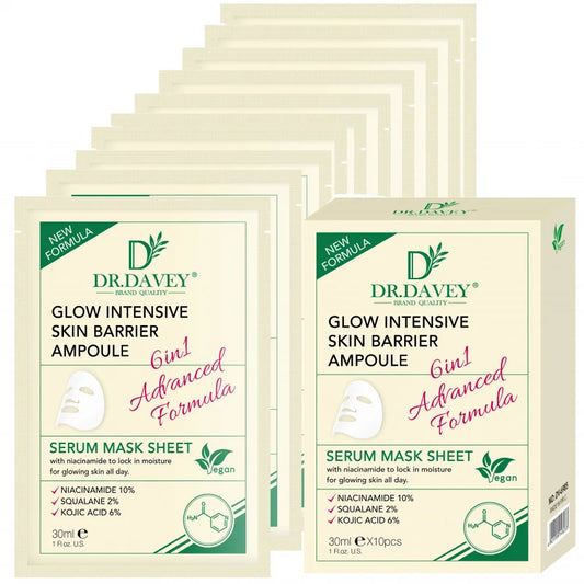 DR.DAVEY Glow Intense Moisturizing Facial Sheet Mask – 10 Pack Facial Sheet Mask Oasis Select