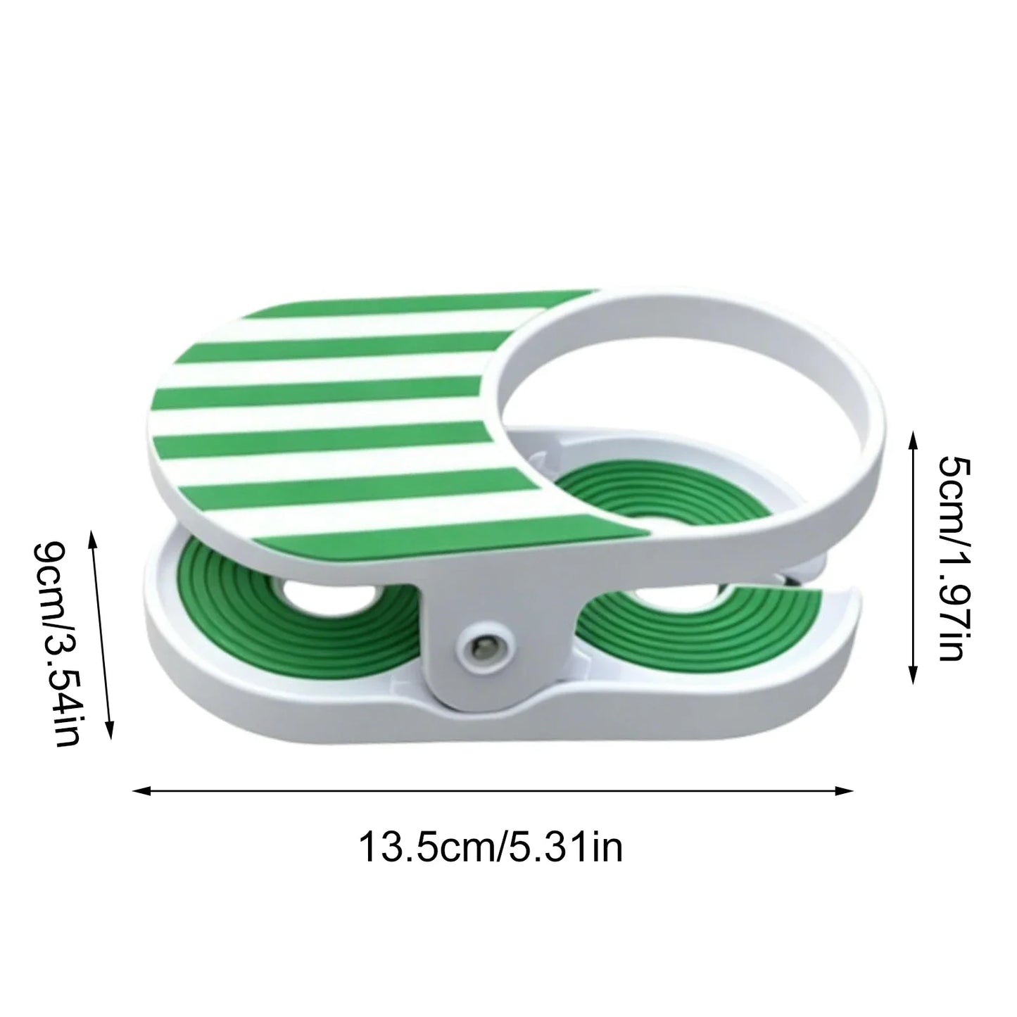 Drinking Cups Holder Clip Easy To Install Chair Desk Bottle Cup Stand Striped Pattern Portable Holder Clips for Home & Office Peaceful Pleasures Health and Wellness light green