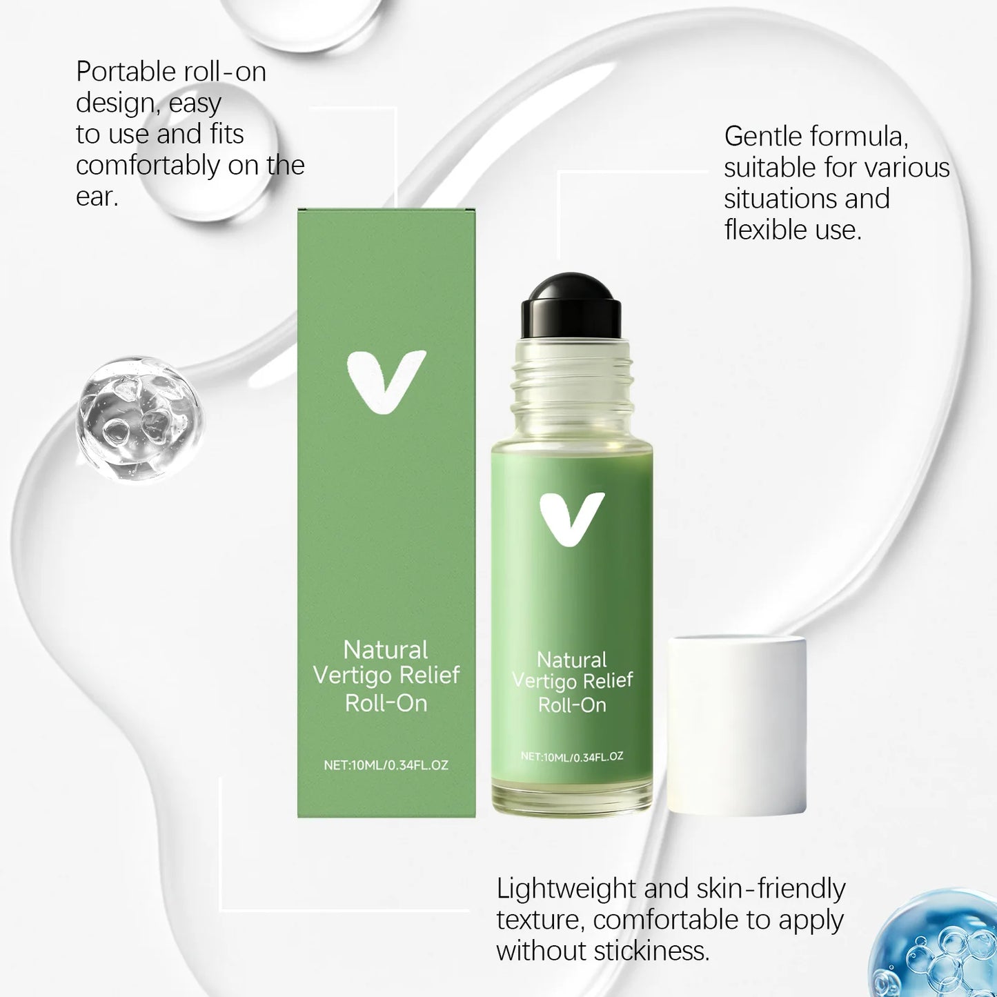 Menthol Soothing Oil Relieve Vertigo Dizziness Refresh Calm Mood Soothe Nausea Fast Absorb Fit Travel Vertigo Relief Oil Roll On Peaceful Pleasures Health and Wellness