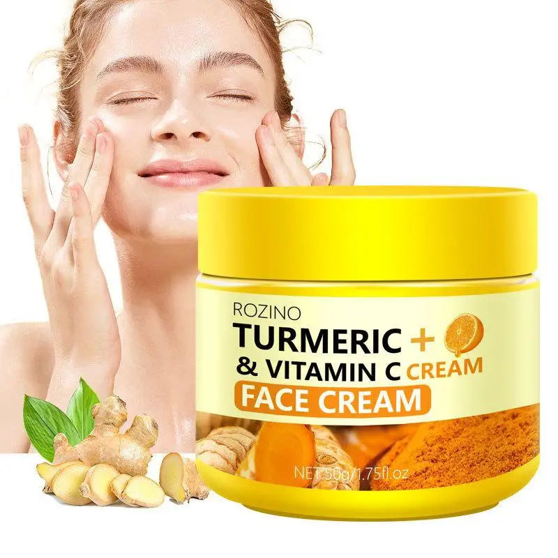 Turmeric VC Face Cream Firming Moisturizes Skin Leaving Skin Fresh Non Greasy Smooth Firm Soft Elastic Energetic Peaceful Pleasures Health and Wellness